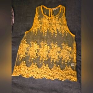 Vibrant Lace Sleeveless Blouse